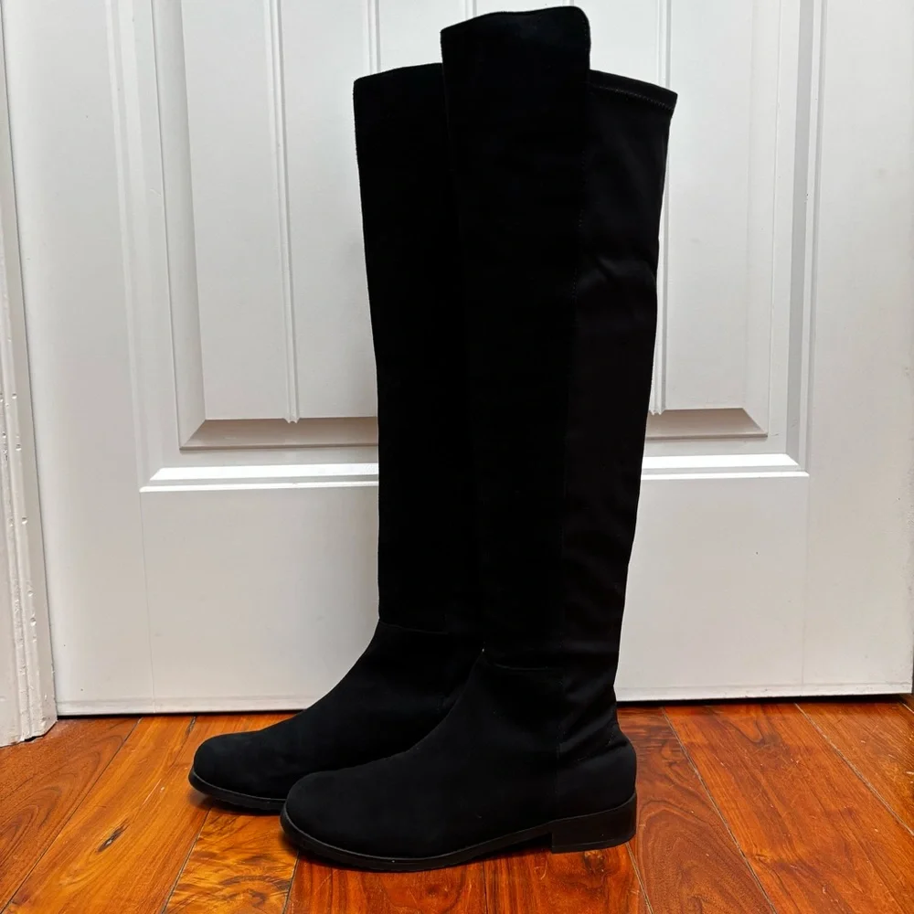 Stuart Weitzman 5050 Over the Knee Boot in Black Suede 6.5
